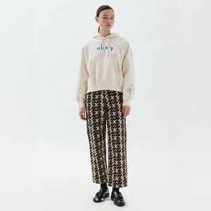 NWOT OBEY Scribble Hoodie Sweatshirt Women size M Ivory color relaxed fit hoodie